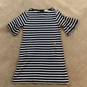 Striped Black and White Kids Casual Dress